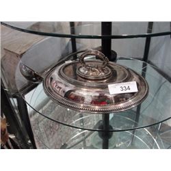 Silverplate serving dish and ladle