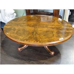 Gorgeous matchbooked burled walnut coffee table