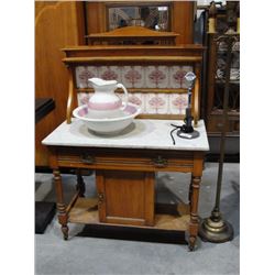 |Marble topped wash stand