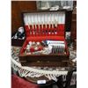 Image 1 : 2 canteens w/miscellaneous flatware and coasters