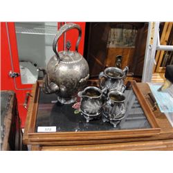 Tray w/ Silverplate tea service