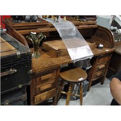 Oak roll top desk