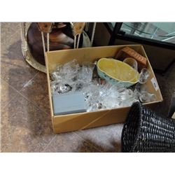 Box lot of crystal