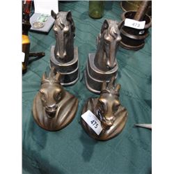 2 pair of horse bookends