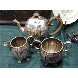Silverplate tea set