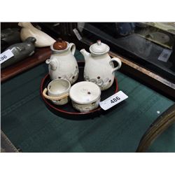 Saki set on tray