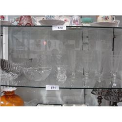 Shelf lot of crystal