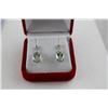 Image 2 : NEW 4.80CT GREEN AMETHYST AND DIAMOND EARRINGS. POST AND BUTTERFLY BACKS, STERLING SILVER. INCLUDES