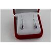 Image 2 : NEW AMETHYST AND DIAMOND LEVER BACK EARRINGS, 1.10CT OVAL CUT, STERLING SILVER, INCLUDES $325