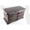 Image 2 : WOODEN JEWELLERY BOX FILLED WITH RINGS, BRACELETS, NECKLACES, EARRINGS, ETC - SOME SILVER AND