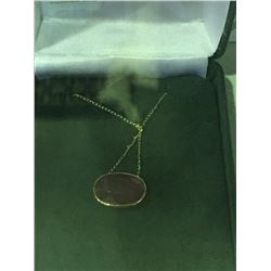 STAMPED 10K YELLOW GOLD GEMSTONE PENDANT NECKLACE, 2.97 GRAMS