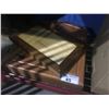 Image 1 : ACCUDART WALL HANGING DART BOARD CABINET W/DART BOARD & BACKGAMMON GAME SET
