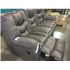 Image 2 : GREY MICROFIBER SUEDE RECLINING SOFA