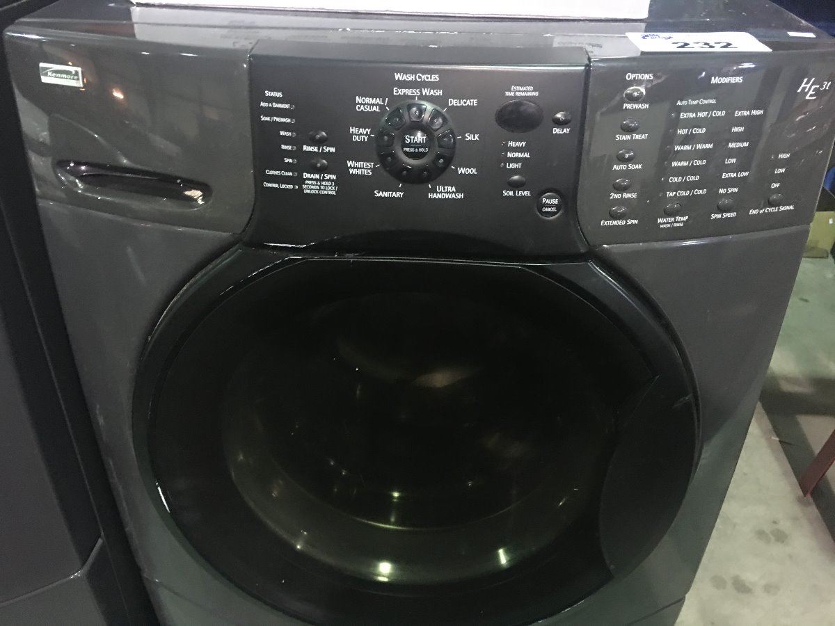 KENMORE ELITE HE3 CHARCOAL GREY FRONT LOAD WASHER & DRYER SET WITH