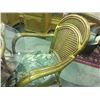 Image 2 : 5 PIECE RATTAN & GLASS TOP TABLE SET - TABLE WITH 4 CHAIRS