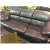 Image 2 : 2 PIECE BURGUNDY LEATHER SOFA & LOVESEAT