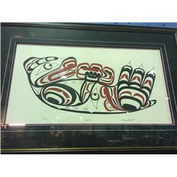 FRAMED LIMITED EDITION BC FIRST NATIONS PRINT "OTTER" BY TREVOR HUNT 52/200