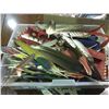 Image 1 : 2 BOXES OF ASSORTED FEATHERS & SMALL HAND KNOTTED THROW RUG