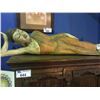 Image 2 : CARVED WOODEN BUDDHA ON HER SIDE 3.5'L - A FEW DAMAGED FINGERS