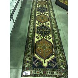 APPROX 11' X 2.5' HAND KNOTTED PERSIAN AREA RUG RUNNER