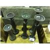 Image 1 : GROUP OF 6 TALL WOODEN CANDLE STICKS