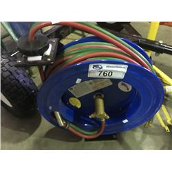 WELDING HOSE WALL MOUNT REELER WITH OXY ACETYLENE WELDING LINE