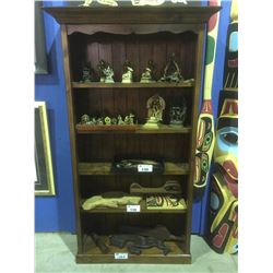 APPROX 6' TALL SOLID WOOD BOOKSHELF WALL UNIT