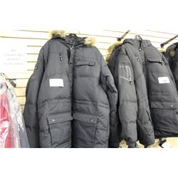 LOT OF ASSORTED BLACK WINTER PARKA JACKETS