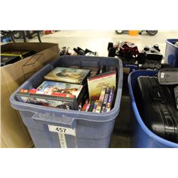BIN OF ASSORTED DVDS