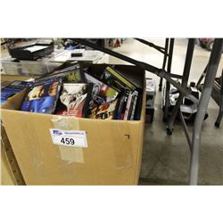 BIN OF ASSORTED DVDS