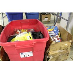 ASSORTED ACTION FIGURES, MUSIC CASSETTES