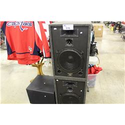 PAIR OF ACOUSTIC RESPONSE SPEAKERS & YORKVILLE SUBWOOFER