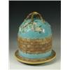 Image 1 : A George Jones majolica stilton dish, in the dogwood and woven fence pattern, unmarked, 31cm h...