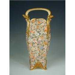 A Kinkozan Satsuma vase decorated in enamels and gilding with millefleur within gilt borders,...