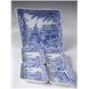 Image 1 : An early 19th Century pearlware blue and white diamond-shaped dish with four smaller matching...