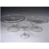Image 1 : Three George III hand blown glass tazzas of graduating size, each with a shallow rim and a Sil...