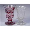 Image 1 : Two 19th Century Bohemian glass goblets, both with engraved panels depicting classical buildin...