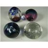 Image 1 : Three modern Caithness paperweights and a bubbled glass weight, tallest 10cm Est. 80/120...