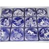 Image 1 : A set of 12 Minton blue and white fable series tiles, designed by J. Moyr Smith, c.1872, 15 x...