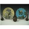 Image 1 : Two late 19th Century cloisonnT plates, decorated with iris or finger citron, 30cm diameter, a...