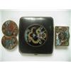 Image 1 : A cloisonnT cigarette case, decorated with a dragon, a two part buckle and a vesta box Est....