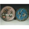 Image 1 : Two late 19th Century Japanese cloisonnT plates decorated with cranes, largest 36cm diameter<b...