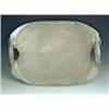Image 1 : A Liberty pewter tray, of shaped rectangular form, hammered decoration, with inscription, 'To...
