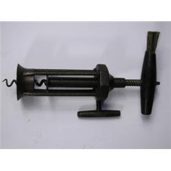 A 19th Century cast iron Kings type corkscrew with a 4 pillar narrow rack and screw c1860/70,...