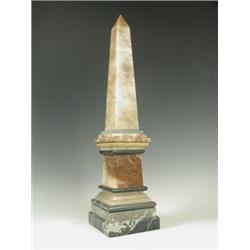 A 19th Century obelisk, made from a variety of different marbles, 49cm high Est. 150/200...