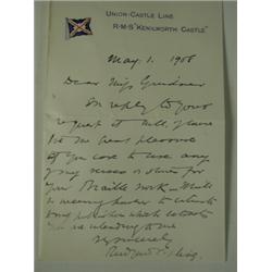 An album of letters and signatures inc. letters by W. M. Thackery, Rudyard Kipling, Disraeli,...
