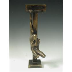 A contemporary bronze sculpture entitled 'Crucifixion' with 'Morris Singer Founders, London' s...