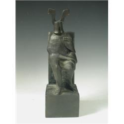 A contemporary bronze sculpture entitled 'The Seated Ruler', to base inscribed STUFUN 67 2 (?)...