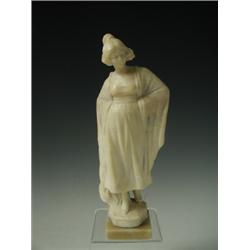 A 1920s alabaster figure of a woman, on plinth base, plinth chipped, 28cm high Est. 50/100...