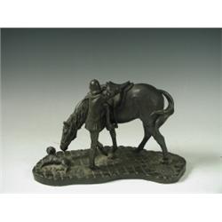 A contemporary resin figure group entitled 'Young Show Jumper' Est. 30/50...